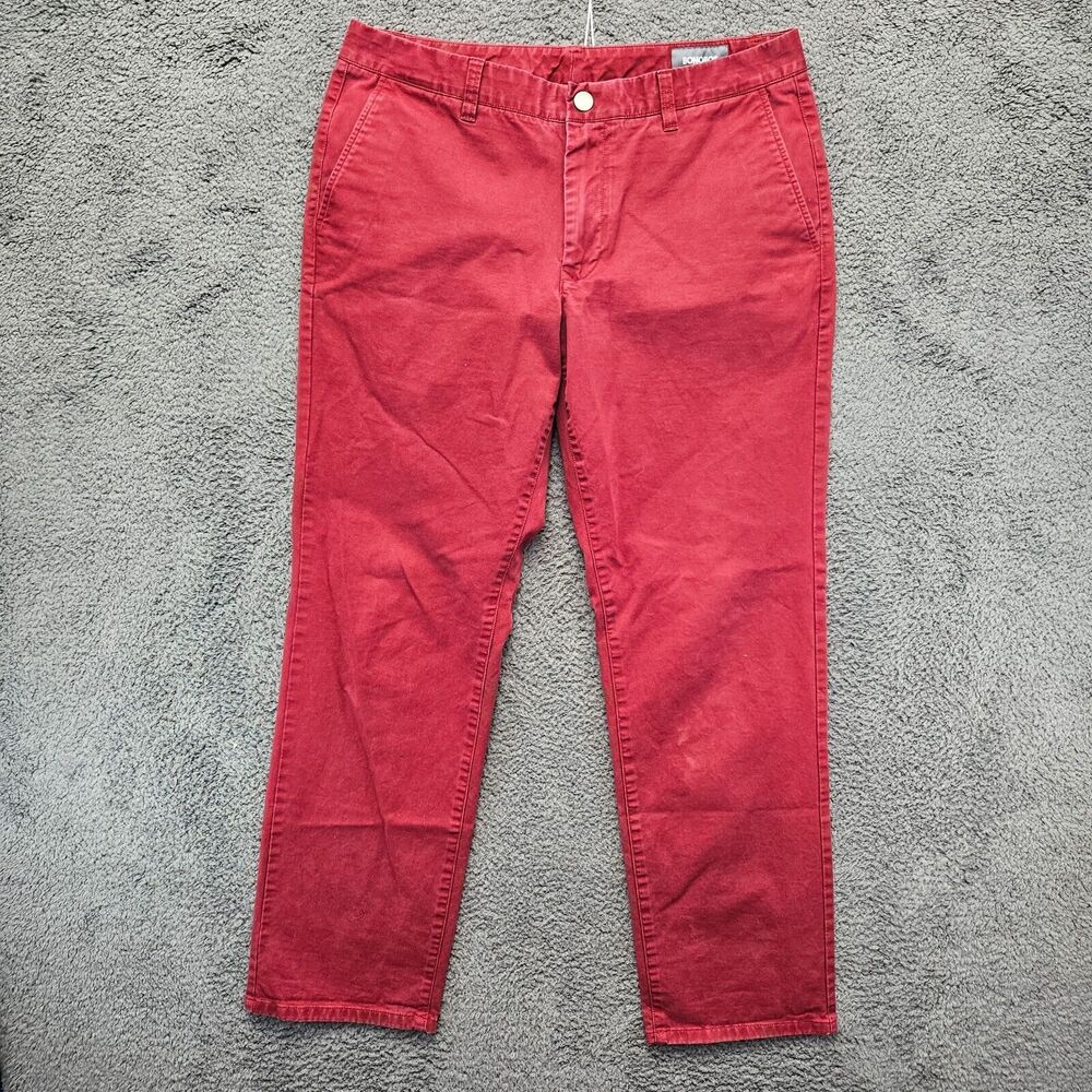 Bonobos Pants Men Size‎ 35x32 Red Straight Chino Flat Front